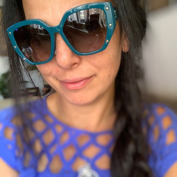 Authentic MCM star Studs 55 acetate Colorblock sunglasses - Picture 2 of 15